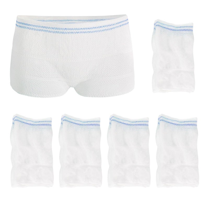 FUIPVGI 5 Pack Fix Reusable Net Pants, Incontinence Net Knickers, Women's net Knickers High Density Mesh Disposable Pants for Maternity Incontinence Daily Travel (White)